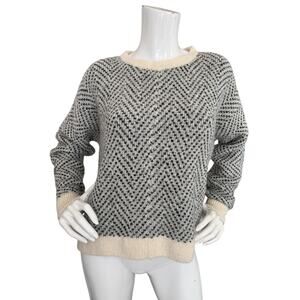 Xirena Sweater Alpaca Knit Herringbone Boxy Relaxed Fit Dolman Pullover Small